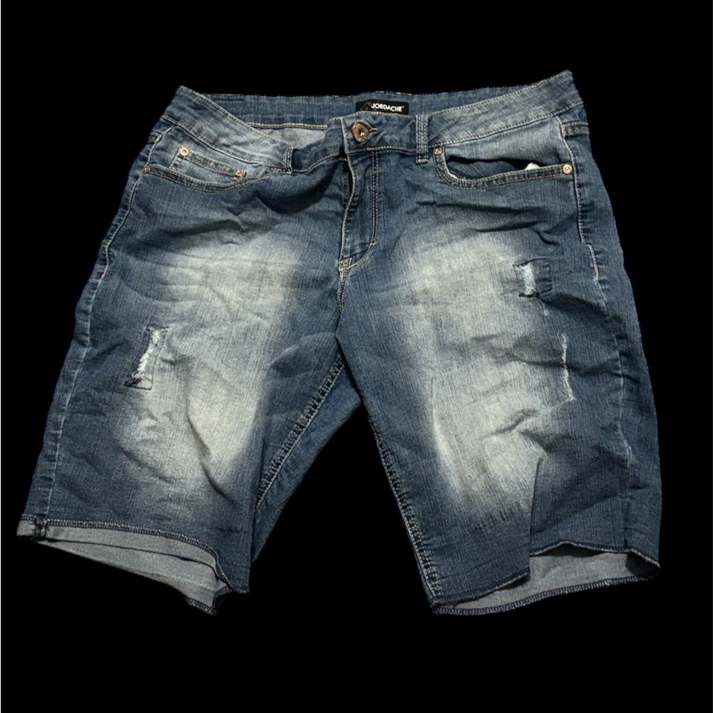 Women's blue capris distressed jeans size 16